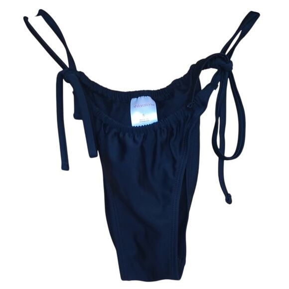 Exhilaration Black String Bikini Bottoms Adjustable straps Women's Small - Picture 1 of 8